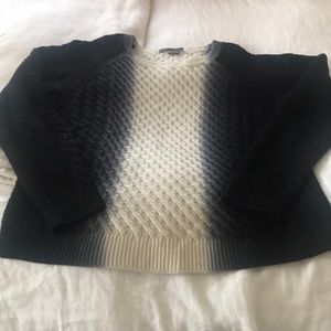 Vince M sweater black cream ombré cabled